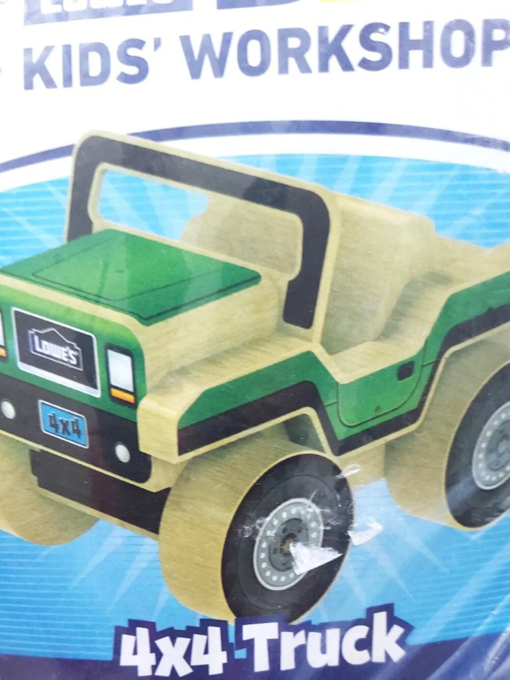 FUN! Lowes 4x4 TRUCK Build Kit Kids Workshops Wood Craft & Patch NWT